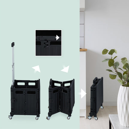 Folding shopping cart with wheels