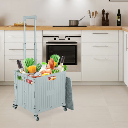 Folding shopping cart with wheels