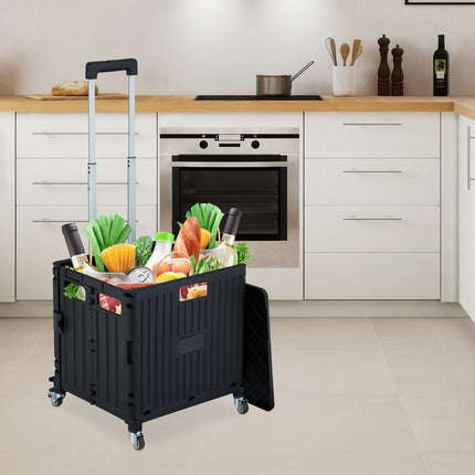Folding shopping cart with wheels