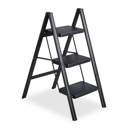 Folding steel stepladder