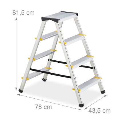 Folding stepladder in aluminium