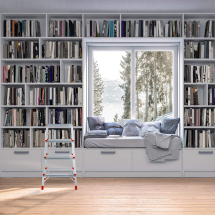 Folding stepladder in aluminium