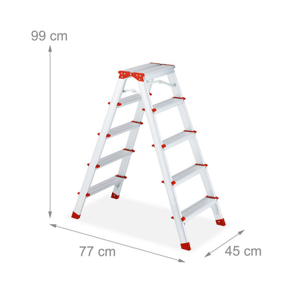 Folding stepladder in aluminium
