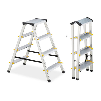 Folding stepladder in aluminium