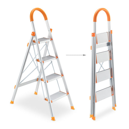 Folding stepladder with handle