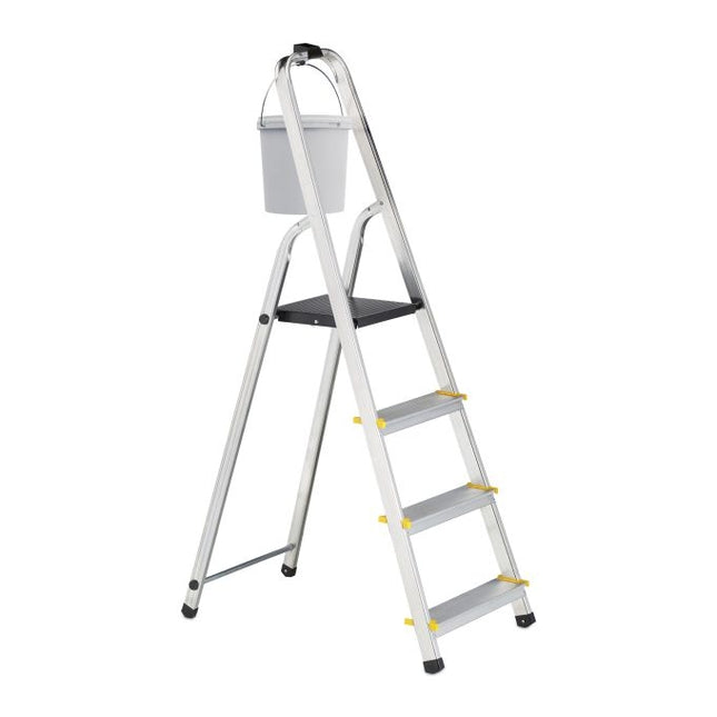 Folding stepladder with support handle