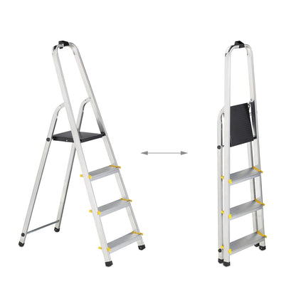 Folding stepladder with support handle