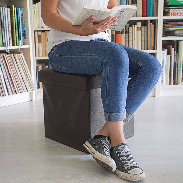 Opvouwbare kruk van kunstleer