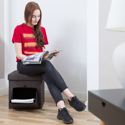 Folding stool with flap