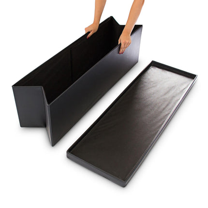 Folding storage bench in artificial leather