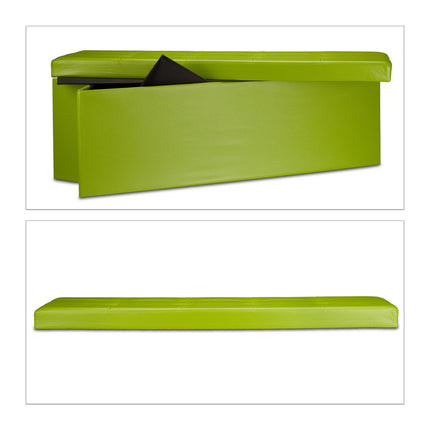 Folding storage bench in artificial leather