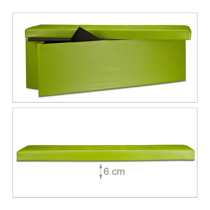 Folding storage bench in artificial leather