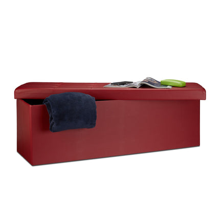 Folding storage bench in artificial leather