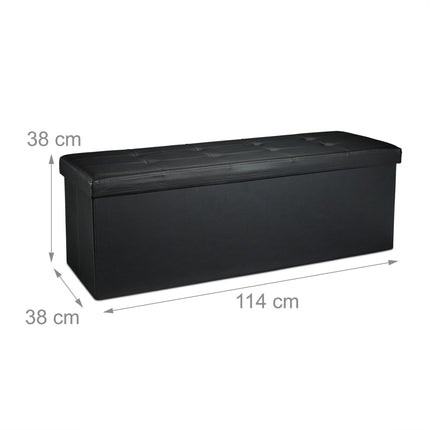 Folding storage bench in artificial leather