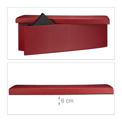 Folding storage bench in artificial leather