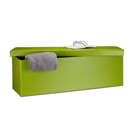 Folding storage bench in artificial leather