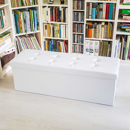 Folding storage bench in artificial leather