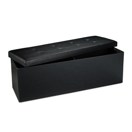 Folding storage bench in artificial leather