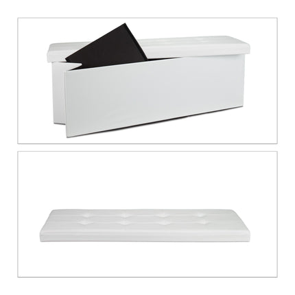 Folding storage bench in artificial leather