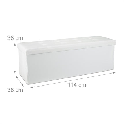 Folding storage bench in artificial leather