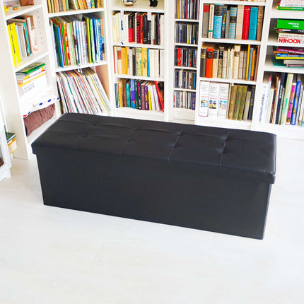Folding storage bench in artificial leather