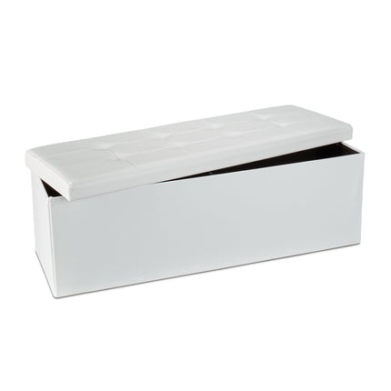 Folding storage bench in artificial leather