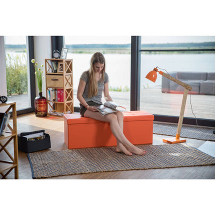 Folding storage bench in artificial leather