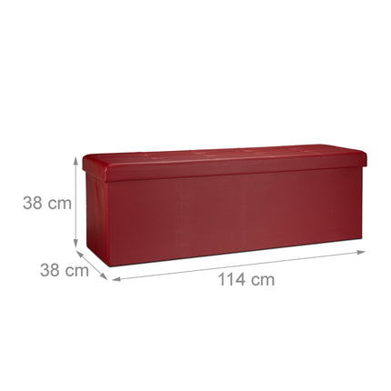 Folding storage bench in artificial leather