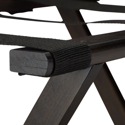 Folding suitcase stand in dark brown