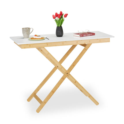 Folding table bamboo height adjustable