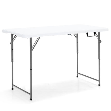 Folding table double folding picnic table with height adjustment white