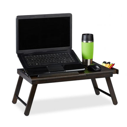 Folding table for laptop dark brown