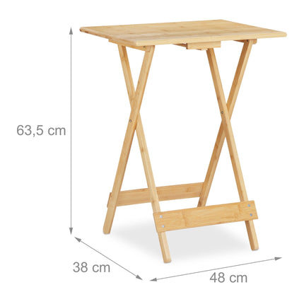 Folding table in bamboo