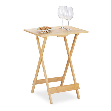Folding table in bamboo