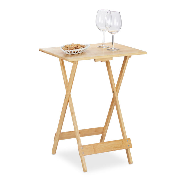 Folding table in bamboo