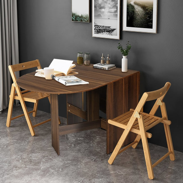 Opklapbare tafel ronde balkontafel opvouwbare tuintafel bruin hout
