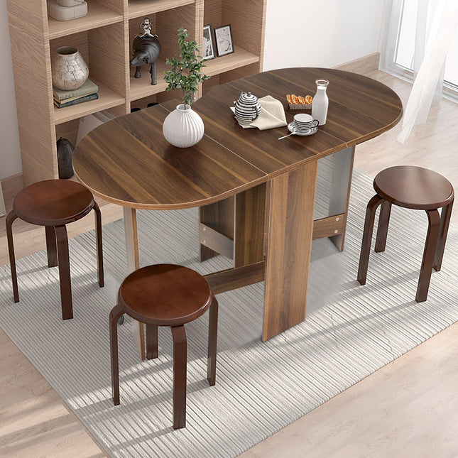 Opklapbare tafel ronde balkontafel opvouwbare tuintafel bruin hout