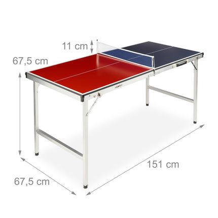 Folding table tennis table with accessories