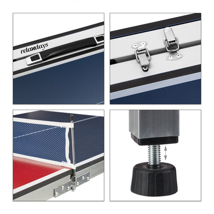 Folding table tennis table with accessories