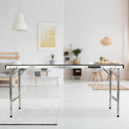 Folding table tennis table with accessories