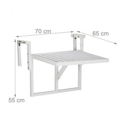 Folding wooden balcony table