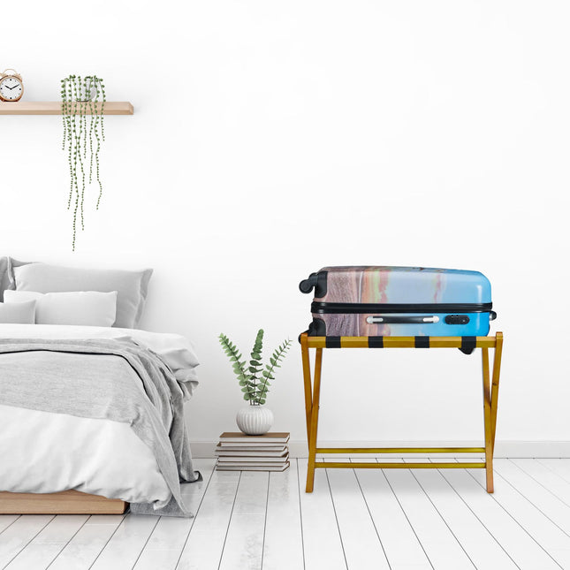 Folding wooden suitcase stand