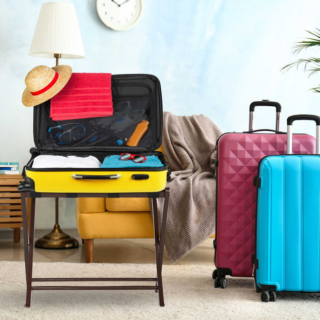 Folding wooden suitcase stand