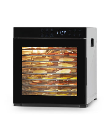 Food Dehydrator, 10 Stainless Trays, 1000W, Timer