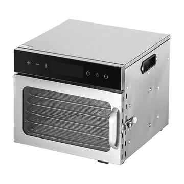 Food Dehydrator, 6 Stainless Trays, 400W, 24H Timer