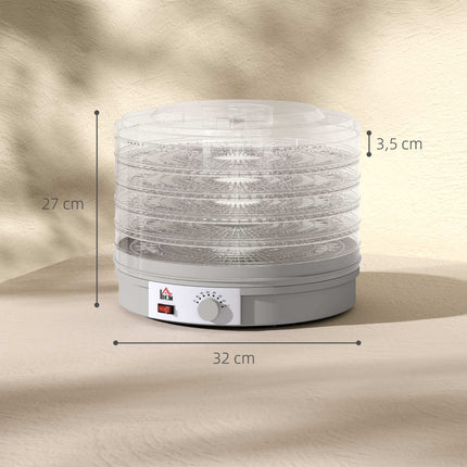 Food Dehydrator with 5 Stackable Trays, Adjustable Temp