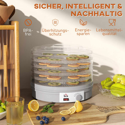 Food Dehydrator with 5 Stackable Trays, Adjustable Temp