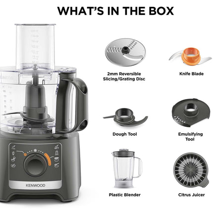 Food Processor, 3.6L, Compact, Grey