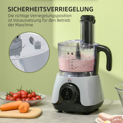 Food processor, 650W, 1.25L container, 3 speeds, 4 blades
