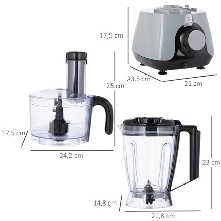 Food processor, 650W, 1.25L container, 3 speeds, 4 blades